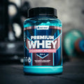 Only Whey Premium Whey 900 g tub, Strawberry Milkshake flavor front label