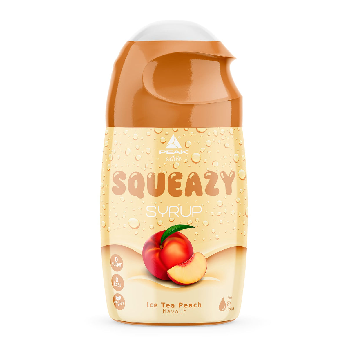 PEAK Squeazy Sirup Ice Tea Peach, Flasche mit Pfirsichmotiv