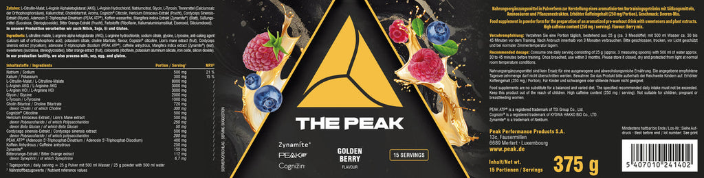 PEAK The Peak 375 g Golden Berry Verpackung