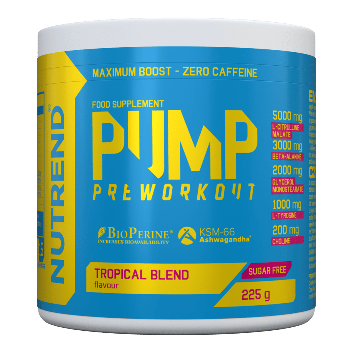 NUTREND Pump 225g Tropical Blend Supplementdose, sugar free, Zero Caffeine