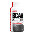 NUTREND BCAA Kapseln, Flasche mit rotem Deckel und Etikett 2:1:1