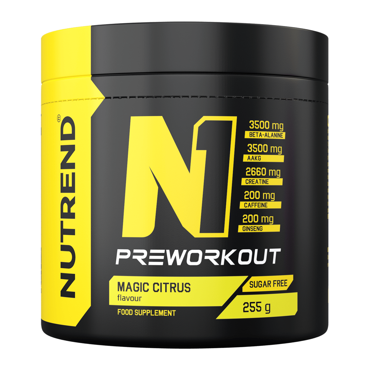 NUTREND N1 Preworkout Magic Citrus, zuckerfrei, Dose 255 g