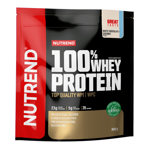 Whey-Protein-Verpackung: 100% Whey, weiß Schokolade & Kokos, 800 g