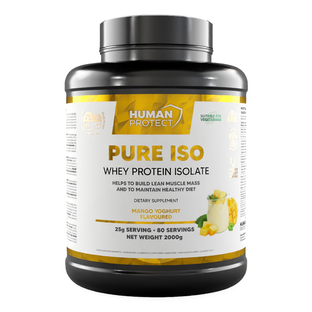 Pure ISO whey protein isolate tub, mango yoghurt flavour, 80 servings, 2000g