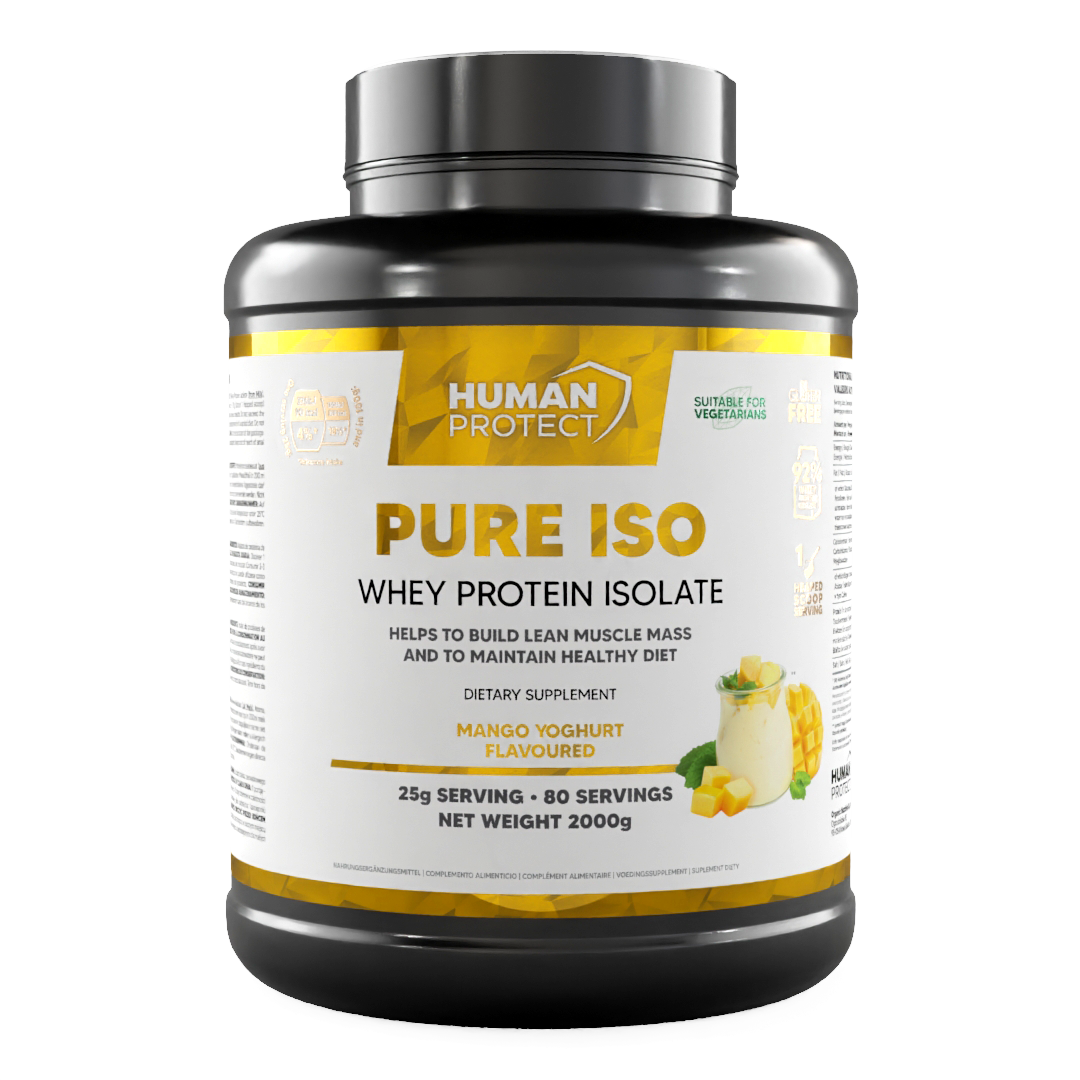 Pure ISO whey protein isolate tub, mango yoghurt flavour, 80 servings, 2000g