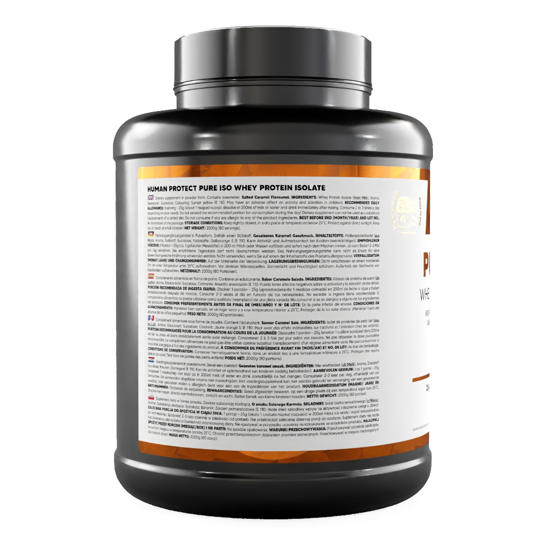 Pure ISO Dose: Zutatenliste auf der Rückseite, Salted Caramel 2000 g