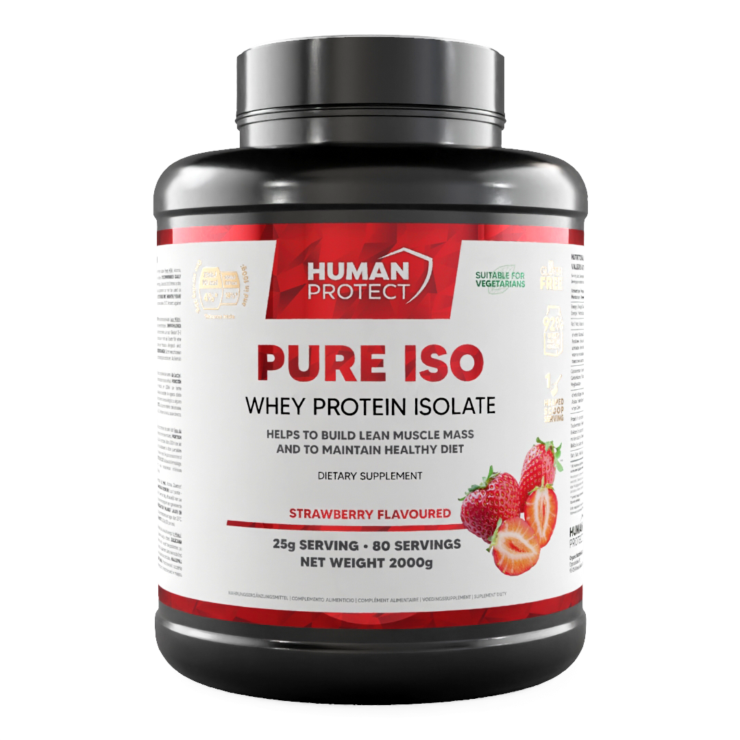 Human Protect Pure ISO Whey Protein Isolat 2000 g, Erdbeere