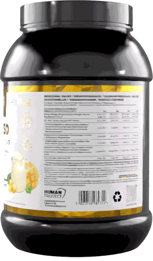 Pure ISO 900g mango yogurt whey protein isolate jar, front label