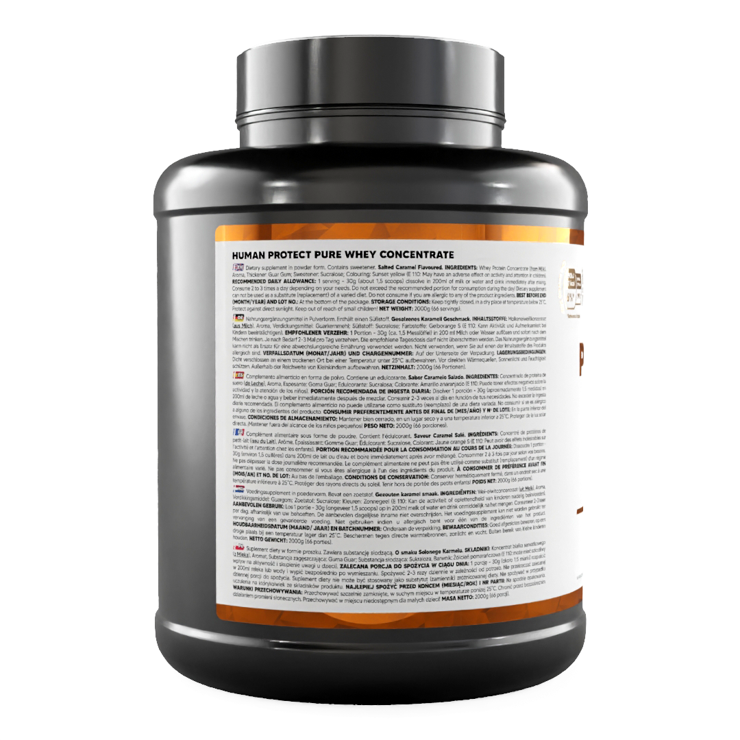 Protein powder tub back label with ingredient information