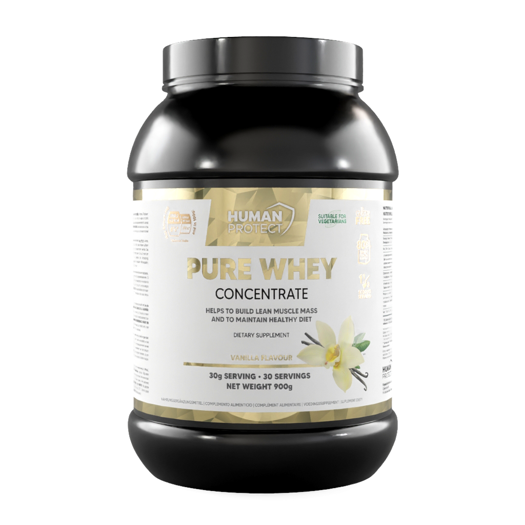 Reines Whey-Konzentrat Vanille, 900 g Dose mit HUMAN PROTEKT Aufdruck