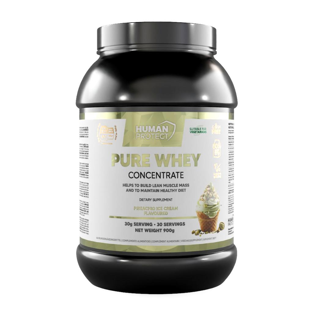 Human Protect Pure Whey Protein-Konzentrat, Pistazien, 900 g Dose
