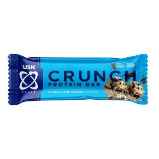USN Crunch Proteinriegel Cookies & Cream, 60 g, Einzelriegel