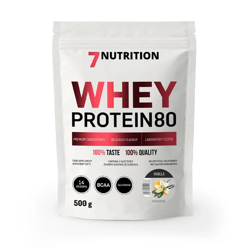 7NUTRITION Whey Protein 80 Vanille, 500-g Standbeutel